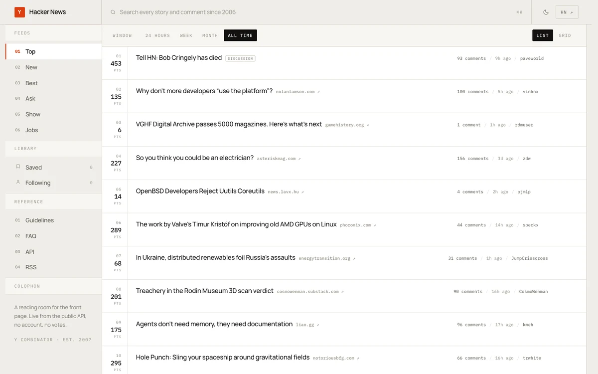 HN Reader — A Faster Hacker News Front End