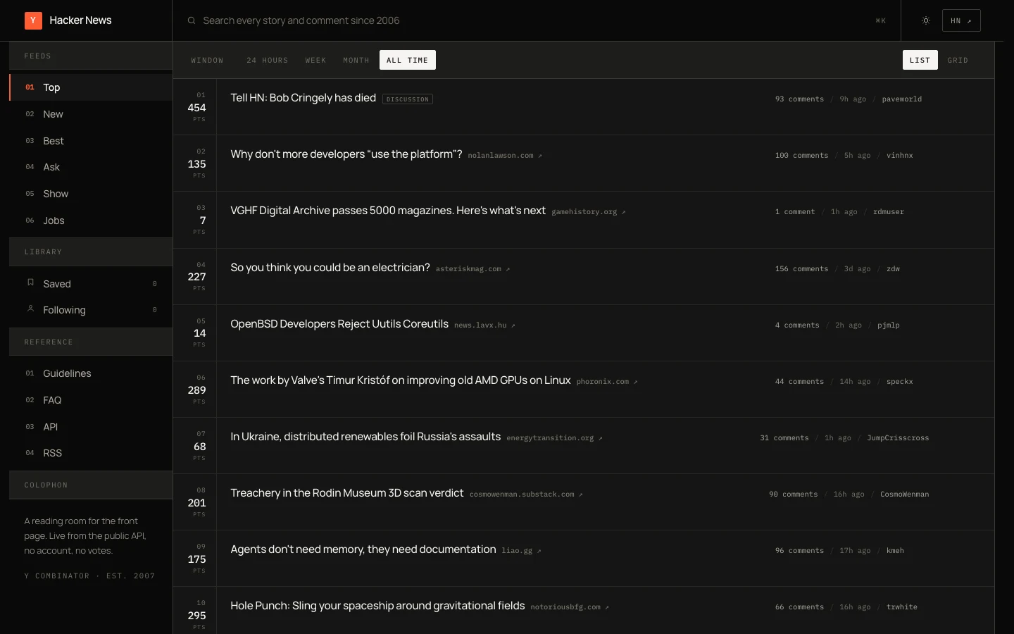 HN Reader — A Faster Hacker News Front End screenshot 2